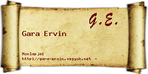 Gara Ervin névjegykártya